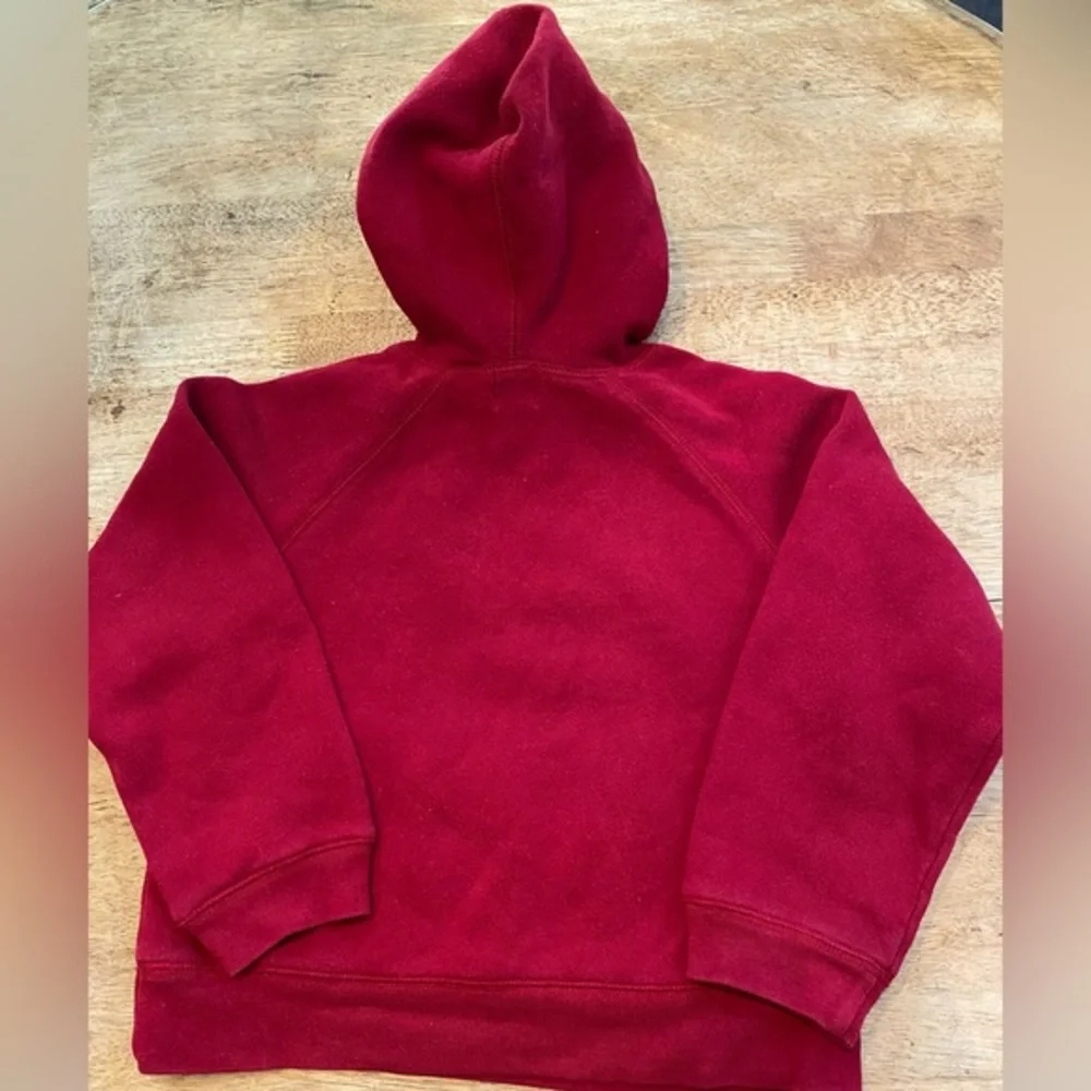 Vintage Gap‎ Unisex Toddler Small Red Hooded Graphic Sweatshirt W/ Pouch